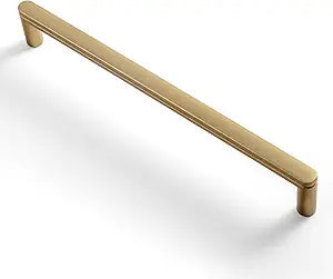 Goo-Ki 6 Pack 7 9/16 Inch Champagne Bronze Cabinet Pull Handle Decorative Grooved Texture & Non-Slip Grip for Farmhouse/Industrial Cabinetry
