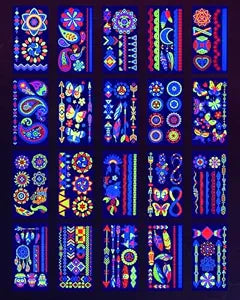 Ozepao 20 Sheets Black Light Temporary Tattoos for Kids