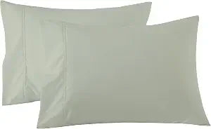 Extra Large Pillowcase Queen 25 x 34 Inches 300 Thread count Fits Your Oversized Pillows 100% Egyptian Cotton Envelope Closure Fits Even The Fluffiest Pillows Including The Pancake Pillow - Sage