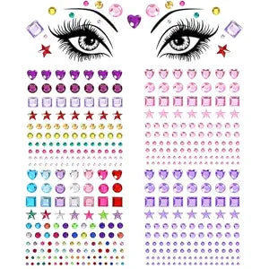 456Pcs Rainbow Face Gems, Face Eye Rhinestones Stickers for Kids