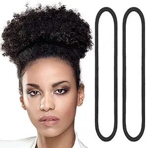 Dingion 80 Count XL Hair Ties Extra Long Elastic No Metal,Black
