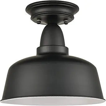 Farmhouse Matte Black Ceiling Light Fixture Rustic Barn Intusrial Semi Flush Mount Ceiling Lights for Kitchen Dining Room Hallway Porch Foyer Entryway Laundry Corridor
