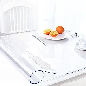 16x60 Inch Clear Desk Pad Blotter Glass Vinyl Table Cover Protector Waterproof Heat Resistant Rectangular Clear Tablecloth Mat Cover for Coffee Table Kitchen Counter Wood Furniture Protector