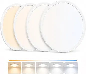 4 Pack 12 Inch Dimmable LED Flush Mount Ceiling Light Fixtures, 0.59In Super Slim 28W 3200LM, 2700K/3000K/4000K/5000K/6500K Adjustable Round Modern Ceiling Lights for Bedroom, Kitchen, Hallway, White