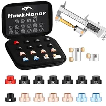 Bullet Comparator Kit, Includes 14 Inserts & 1 Comparator Body & 1 Anvil Base, Universal Fit for .17 to .45 Calibers, Precision Ammo Reloading Gauge Tool Set Seamless Caliper Connection