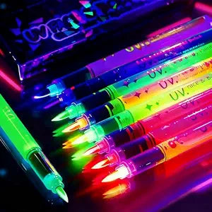 IONSGAKO 8 Colors Glow in the Dark Face Body Paint Markers Pens for Skin