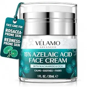 VELAMO ADVANCED Azelaic Acid Face Cream with Niacinamide & CICA: Facial Cream for Uneven-Looking Skin Tone, Rosacea-Prone, Blemish-Prone & Redness-Prone Skin, Calming & Soothing, 1 FL OZ/30mL