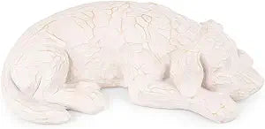 Pet Urns for Dog Ashes - Resin Sleeping Dog Memorial Figurine Statue , Sympathy Gift for Pet Loss, Memory Keepsake for Pet Owners & Home Decor (White)