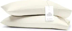 Boll & Branch Signature Hemmed Pillowcase Set - Standard, Cream - Luxury 100% Organic Cotton - Buttery Soft and Breathable - Softer with Every Wash - 2 Pillowcases Included