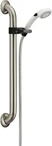 DELTA FAUCET 52001-UF Adjustable Grab Bar Handshower, Chrome, Stainless, .5