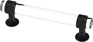 Franklin Brass Francisco Acrylic Bar (5-Pack) Cabinet Handles 3-3/4' Hole Center Matte Black/Clear Kitchen Drawer Pulls Dresser, Furniture Hardware P44309-BCL-B