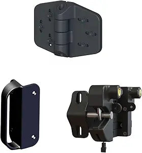 Vinyl Gate Hardware Kit - Includes Hinges, Latch & Installation Hardware (4" Post)