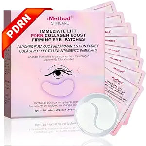 iMethod PDRN Collagen Boost Eye Patches - Under Eye Mask, Instant Lift Eye Mask for Reduce Fine Lines & Wrinkles, Firming Under Eye Patches for Dark Circles, Puffy Eyes, Eye Bags, 8 Pairs