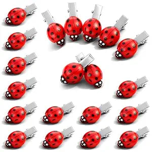 20 Pcs Ladybug Hair Clips, Fun Animal Lady Bug Hair Clips Cute Lady Bug Barrettes for Cosplay Themed Party