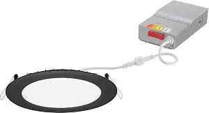 Juno 6" LED Recessed Light, 5-in-1 CCT, Ultra-Thin Flat Trim, Black, 1-Pk