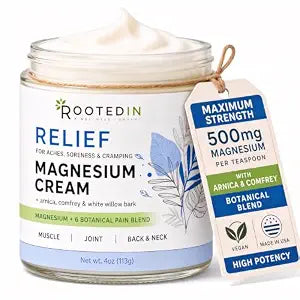Magnesium Cream, Magnesium Chloride, 500mg per Teaspoon, Arnica, 4 oz Jar