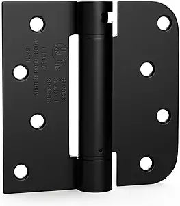 goldenwarm Door Hinges Self Closing Spring Door Hinge Residential & Heavy-Duty Door Hardware with Square & 5/8" Radius Corners 4 Inch 6pack Matte Black