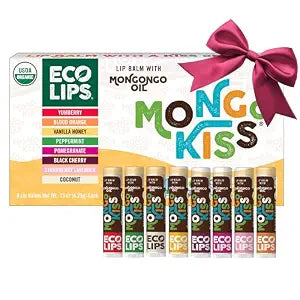Eco Lips Mongo Kiss USDA Organic Lip Balm Variety 8-Pack Gift Set