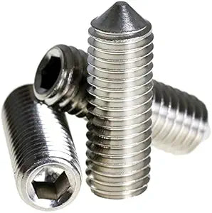 Socket Set Screw, Cone Point, 1/4-20 x 5/8", Stainless Steel, 18-8, Hex Socket Drive (Quantity: 100) Coarse Thread, 1/4 inch Grub/Blind/Allen/Headless Screw, Length: 5/8 inch