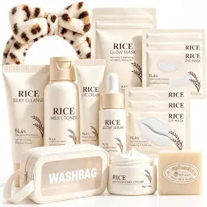 17 PCS Korean Skin Care Set,Rice Skin Care Set for Kids,Gifts Kit for Women