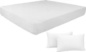 N&Y HOME Bundle Set of Stretch Fitted Sheet and Pillow Cases - White, Full