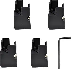 Adjustable Bed Risers 4 Pack, Furniture Risers with Screw Clamp, 2 Inch Black Table Desk Chair Risers, Fits 0.86"-1.65" Square/Round Legs, Heavy Duty, Supports 1100 Lbs
