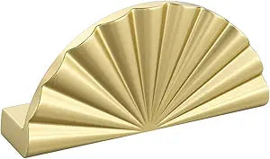Goldenwarm 12 Pack Gold Cabinet Handles Drawer Edge Pulls 2-1/2 in Hole Center Hardware Handle and Pull for Half Moon Dresser Drawers