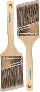 Pro Grade Paint Brushes, 3 Inch Angled Paint Brush, Trim & Stain, 2 Pack