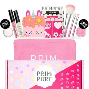 Prim and Pure Mineral Gift Set with Unicorn Mirror| Perfect for Play Dates & Birthday Parties | Kids Eyeshadow Makeup ��� Mineral | Organic & Natural Makeup Kit for Kids| Made in USA