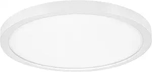 Maxxima 14 in. LED Flush Mount Ceiling Light, 2500 Lumens, 5 CCT 2700K/3000K/3500K/4000K/5000K Panel Light, White Trim Round Fixture, Dimmable for Modern Bedroom, Kitchen, and Living Room Lighting