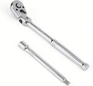 3/8" Drive Flex Head 90-Tooth Ratchet Wrench with Extension Bar