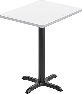 Flash Furniture Graniss 24'' x 30'' Rectangular White Laminate Table Top with 22'' x 22'' Table Height Base