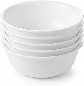 Corelle Vitrelle 28-oz Soup/Cereal Bowls Set of 6 Chip & Crack Resistant Dinnerware Bowls for Soup, Ramen, Cereal and More, Triple Layer Glass, Winter Frost White
