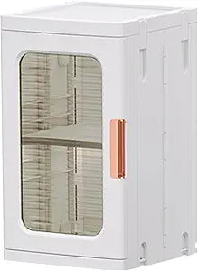 CXCJAI Mini Storage Cabinet with Doors and Shelves Countertop Cabinet Bathroom Storage Kitchen Cabinet with Adjustable Shelf Cabinet Organizer Toilet Paper Linen Closet 1 Layer(White)