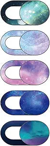 TENOC Webcam Cover, Camera Privacy Cover Slide for Laptop/Cell Phone/iPad/PC/Tablet, Protect Your Privacy and Security, 5 Pcs, Universe
