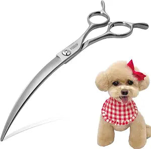 Professional 45Curved Grooming Scissors for Dogs 7.5 in Big Arc Curved Shears for Professional Groomer Japan VG10 High-carbon Steel Right Hand Matte
