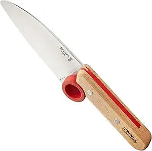 Opinel Le Petit Chef Knife Set, Chef Knife with Rounded Tip, Fingers Guard, For Children, Teaching Food Prep and Kitchen Safety, 2 Piece Set, Made in France