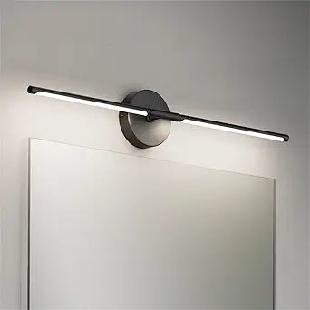 Modern Bathroom Vanity Light Bar 28inch Black LED Vanity Lighting Fixture 5000K Bathroom Sconce 360 Rotate