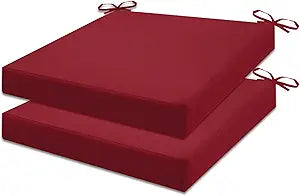 Outdoor Seat Cushion Set 17 x 16 in, Water-Resistant & Fade-Resistan, Patio Furniture Cushions with Removable Cover Deep Seat with Handle and Adjustable Straps for Chair Sofa,2PC NoC-17-WR2