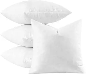 MIULEE Pillow Inserts 20x20 Inch Set of 4, Feather Mix Polycotton with Cotton Fabric Square Decorative Throw Pillows for Couch Bed Sofa