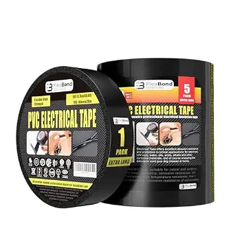 Electrical Tape for Home Improvement, Professional Use, DIY 3/4 Inch 66 Feet Roll Electric Tape Multipurpose Temperature Resistant Black Electrical Tape for Wire and Cable Splices, Repairs (1)
