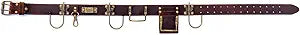 TOURBON Adjustable Tool Belt Hanging Hooks Hammer Hatchet Holder Tape Measure Drill Holster (Dark Brown)