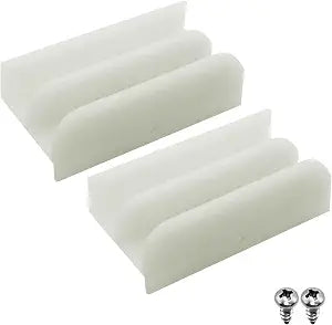 M6219 Sliding Shower Door Bottom Track for (Top-Hung) Glass Shower Door Plastic Track, 3 in Length, 1/2 in Width, Fits Glass up to 7/16" Thick with Screws (2-Pack)