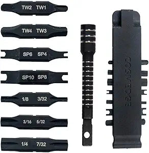 Security Bit Kit Set with Magnetic Extension Bit Holder for Leatherman, Replacement Double-Ended Flat Spanner Tri-Wing Clutch Screwdriver Bits for Leatherman Multi-Tool Accessories,8Pack