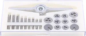 30 Pcs Set Tap and Die Set Metric, Tap Dies Set Hand Tools Kit with Adjustable Wrench M1 M1.1 M1.2 M1.4 M1.6, M1.8 M2.0 M2.2 M2.5