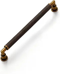 10 Pack Antique Brass Cabinet Pulls 7-9/16" Hole Center Knurled Vintage Drawer Pulls Bathroom Dresser Handles Hardware Bar Zinc Alloy