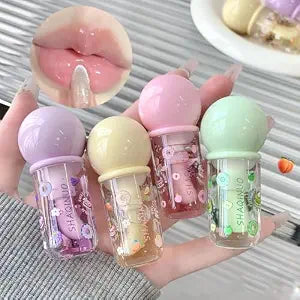 4Pcs Hydrating Lip Oil, Lip Plumper Gloss Transparent Toot Lip Balm, Moisturizing Lip Glow Oil Repairing Lip Lines and Prevents Dry Cracked for Lip Care and Dry Lips