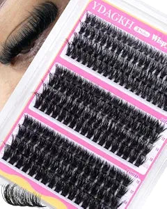Volume Lash Clusters Fluffy Cluster Eyelash Extensions 60D 80D 100D Individual Lashes D Curly 10-16mm DIY Lash Extension at home Wispy Eyelash Clusters Thick Cluster Lashes Daily