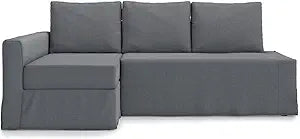 Easy Fit Friheten Cover Replacement for IKEA Friheten Couch Cover,Frihten Sleeper Sofa Cover Only!(Chaise on Left-Titanium Grey)