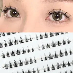 10 Pairs Cluster Diy Lash Extensions Multipack Individual Lashes Ultra-Large Capacity Wispy Thin Band Natural Cluster False Eyelashes for Self Application (The Pale Moonshine)